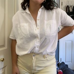 Madewell White Button Down Blouse